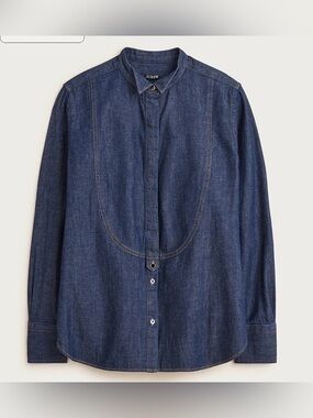 NWT J.Crew Jules tuxedo shirt in denim size 4